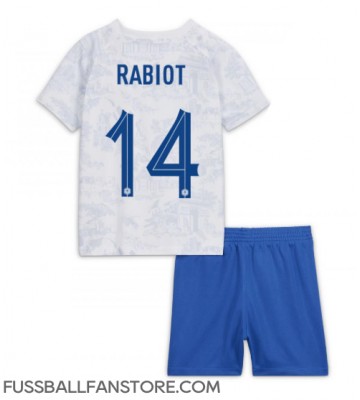 Frankreich Adrien Rabiot #14 Replik Auswärtstrikot Kinder WM 2022 Kurzarm (+ Kurze Hosen)
